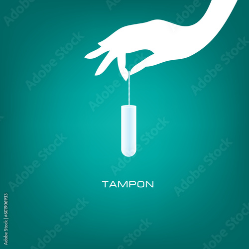 Tampon in female hand