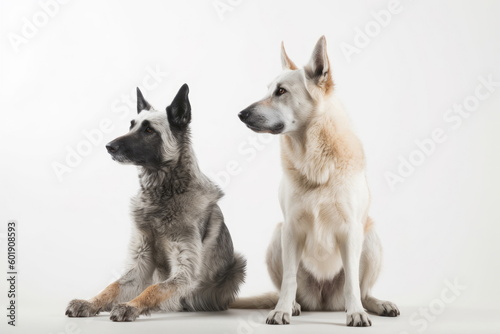 dog on white background  full body with free space