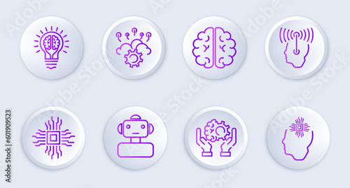 Artificial intelligence pictogram icons. Vector illustration eps10