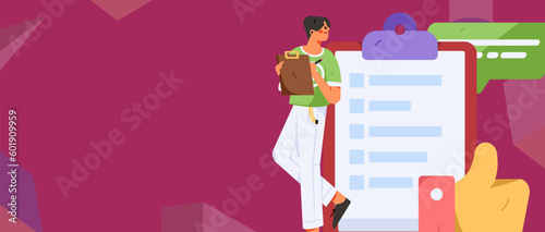 Invite friends to conduct questionnaire survey flat vector concept operation hand drawn illustration
