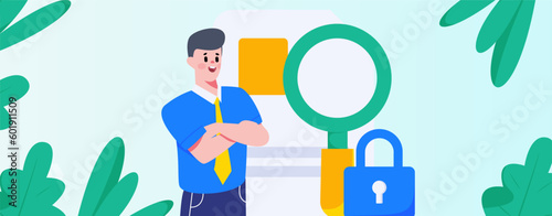 Protection of Intellectual Property Flat Vector Concept Operation Hand Drawn Illustration
