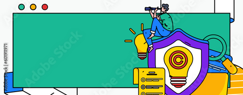 Protection of Intellectual Property Flat Vector Concept Operation Hand Drawn Illustration
