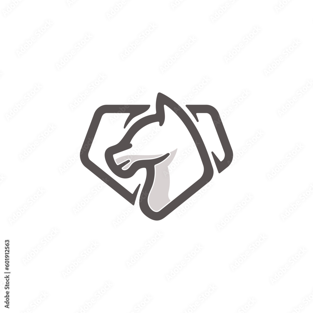 Vector diamond horse logo template Vector diamond horse logo template