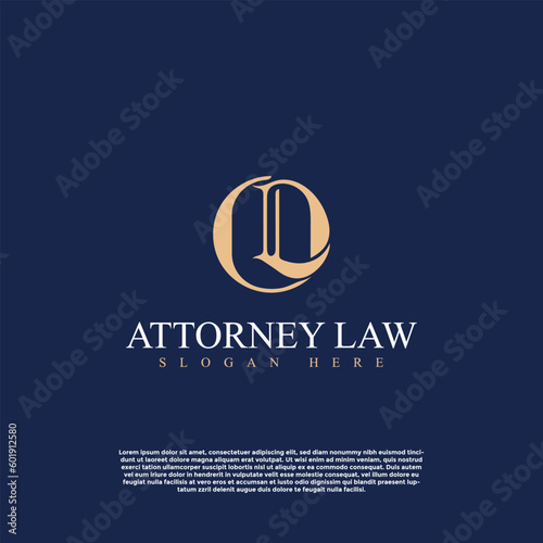 Vector attorney law L letter logo