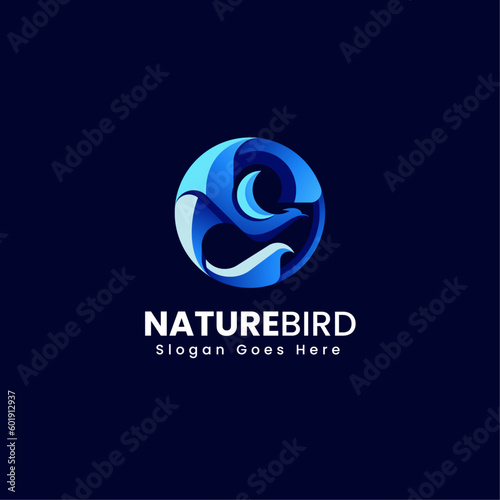 Vector Logo Illustration Nature Bird Gradient Colorful Style