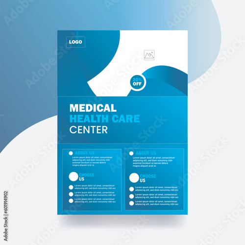 Corporate Medical flyer design hospital healthcare cover template