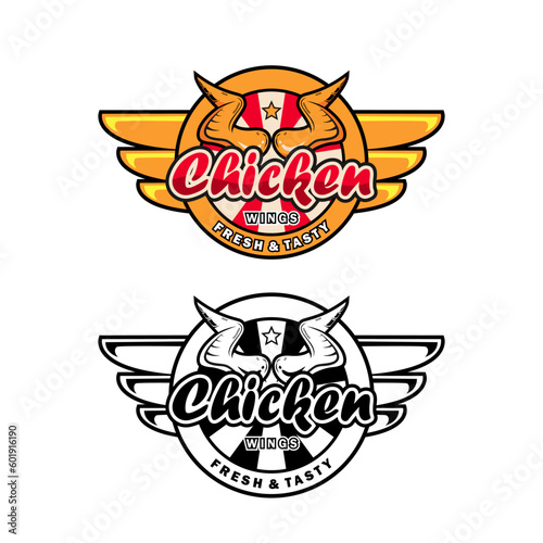 Chiken wings logo template white background