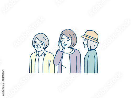 笑顔の表情の高齢者の女性