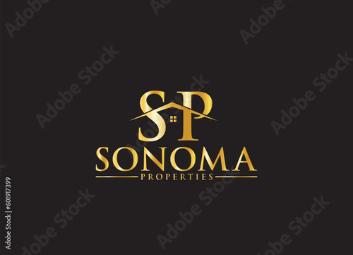 SP logo design vector icon symbol luxury