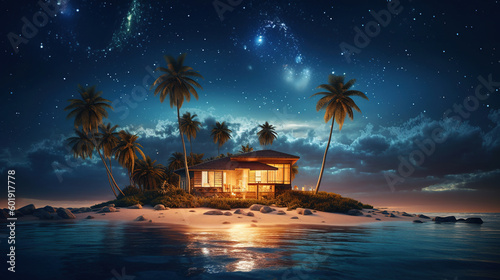 The night tropical island