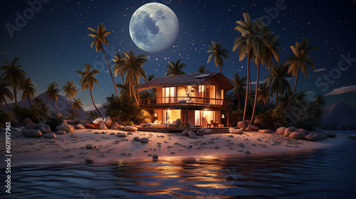 The night tropical island