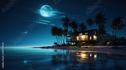 The night tropical island