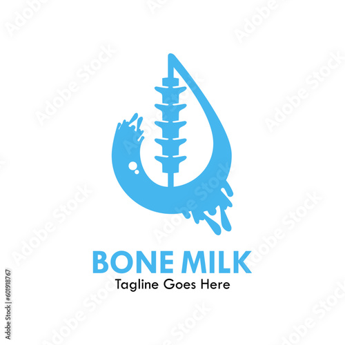 Bone milk design logo template illustration