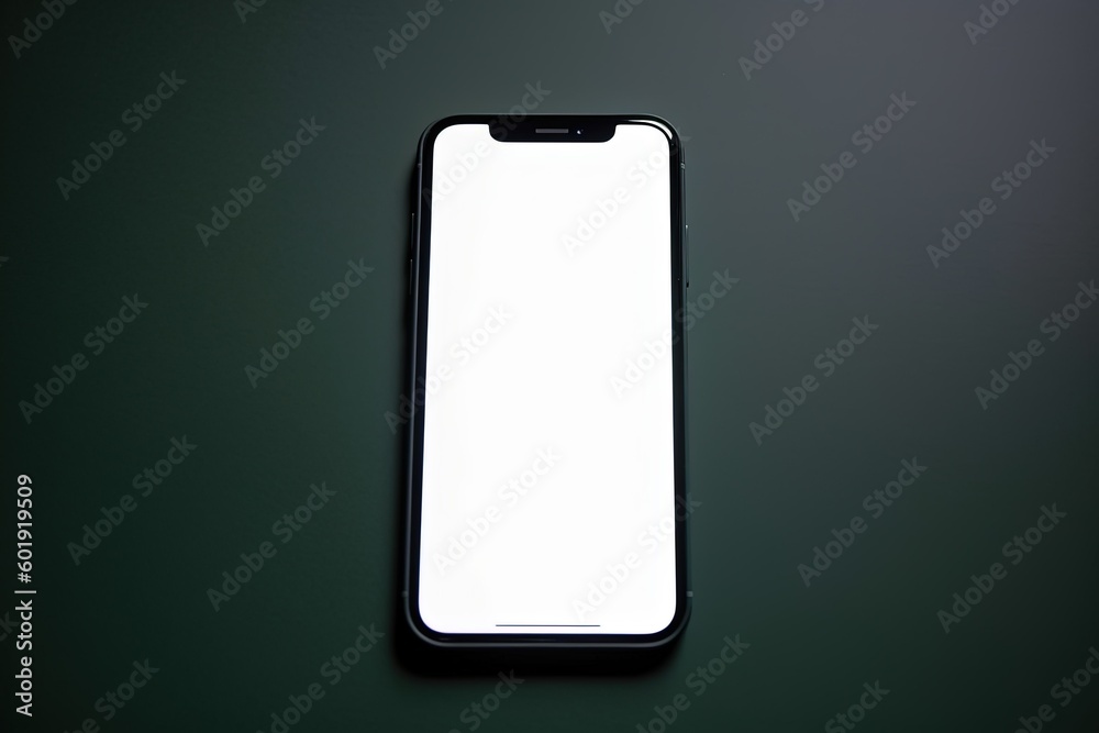 smartphone with blank screen, smartphone with blank screen isolated on a black color background