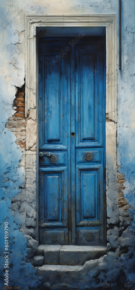 Entrance to the Blue World, An Enigmatic Blue Door with a Story to Tell, generative Ai Entrance to the Blue World, An Enigmatic Blue Door with a Story to Tell, generative Ai