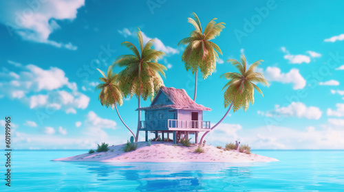 The beautiful tropical island