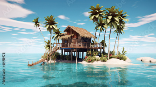 The beautiful tropical island