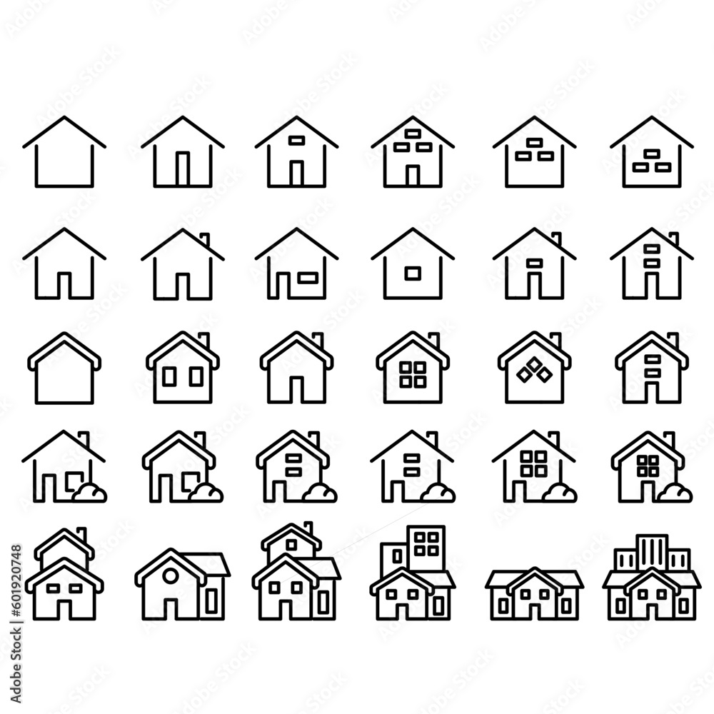 house icons set, real estate icon, home icon for UI Web
