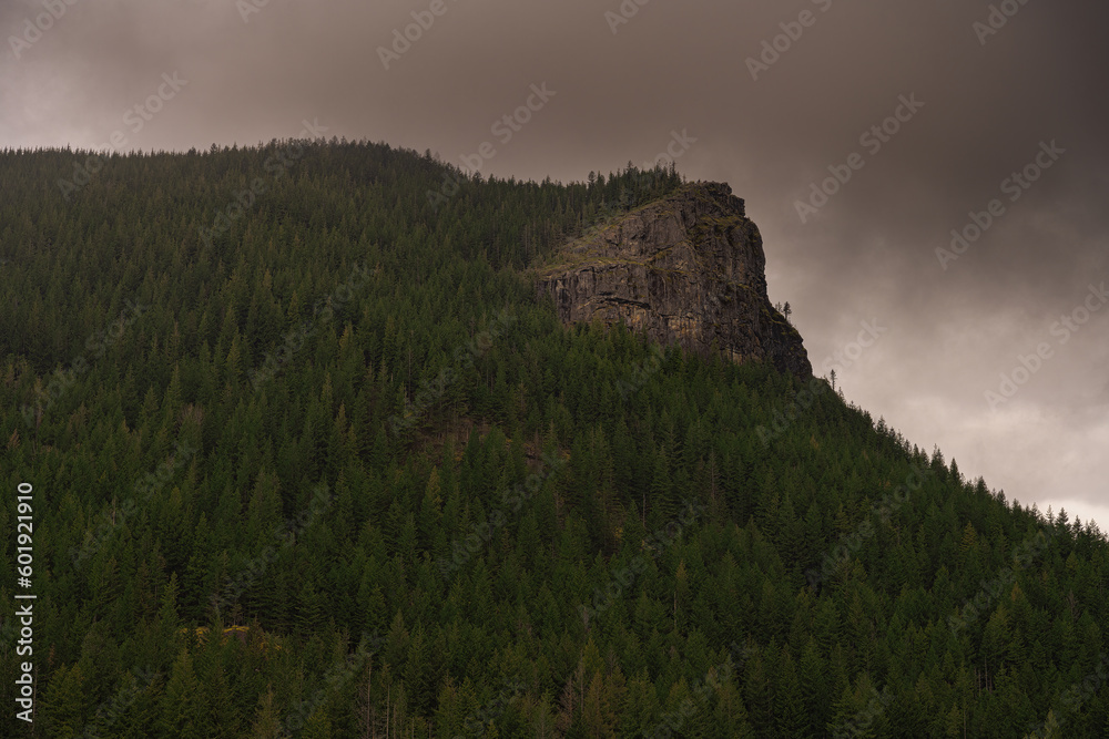 2021-04-26 RATTLESNAKE RIDGE WITH A HILLSIDE COVERED WITH PINE TREES AT RATTLESNAKE LAKE IN NORTH BEND WASHINGTON