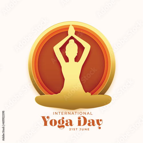 paper style international yoga day background for a healthy lifestyle