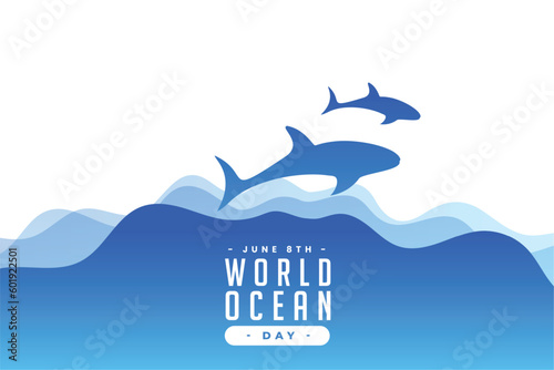 elegant 8th june world ocean day poster social message to save nature