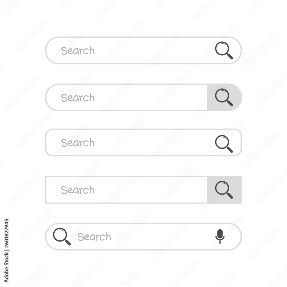 Search bar icon set isolate on white background. Search bar icon set isolate on white background.