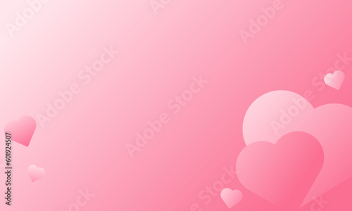 Gradient color template background with heart shapes. Vector illustration for valentine. Love symbol background.
