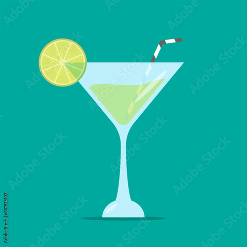 Hand drawn flat cocktail drink illustrationHand drawn flat soft drink cocktail illustration