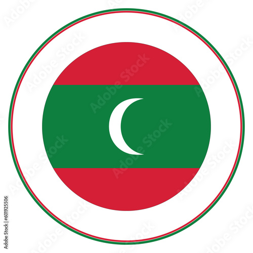 Free Download Maldives flag in circle.  - GFXLoad