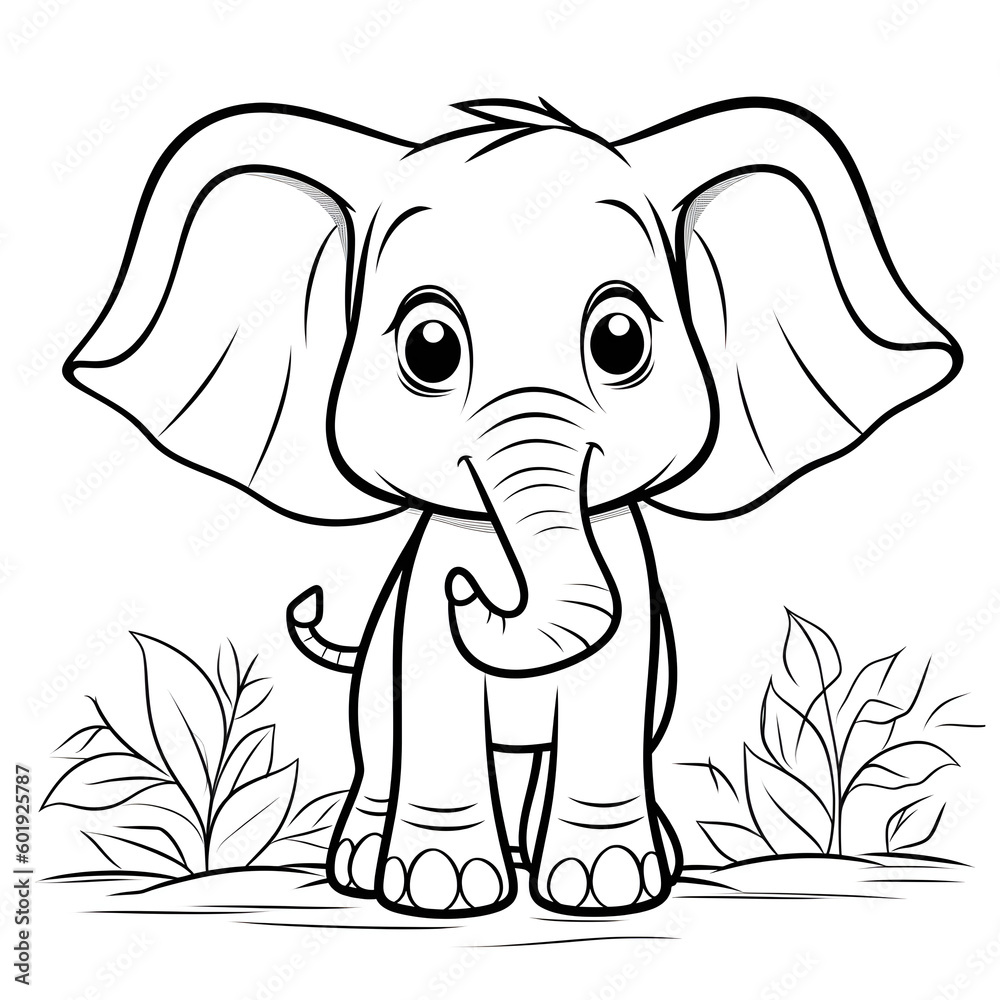 Naklejka premium cute baby elephant