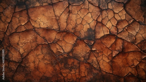 aged cracked leather. Generative AI © om