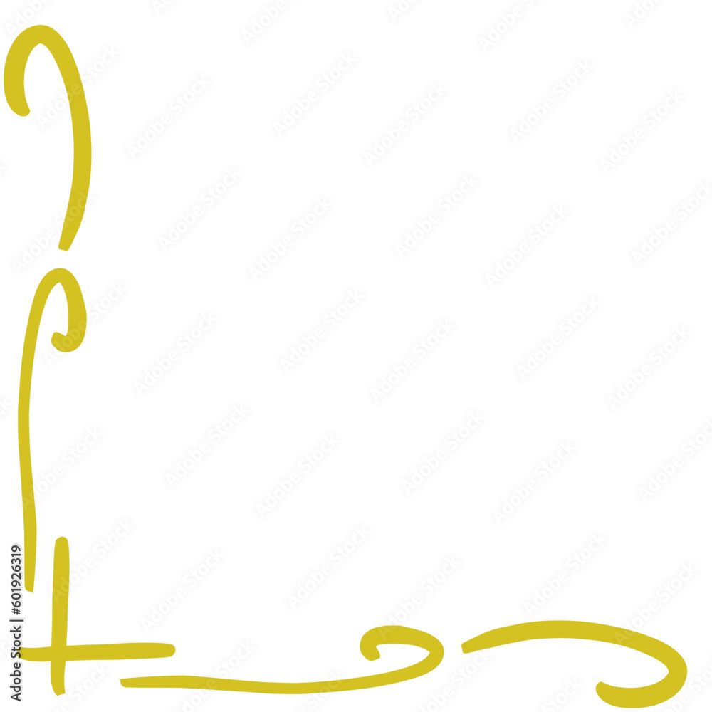 Hand Drawn Golden Corner Border Decoration Hand Drawn Golden Corner Border Decoration
