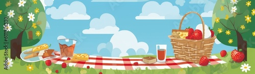 picnic in the garden. Generative AI