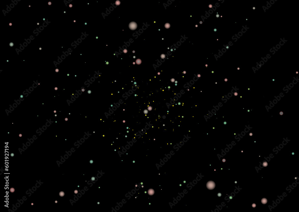 Obraz premium きらめく宇宙のような丸いエフェクト素材 カラフル
