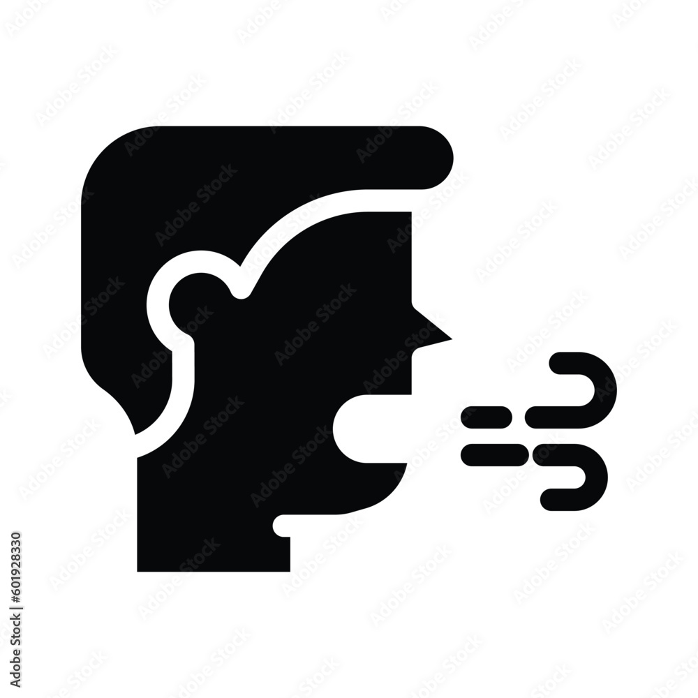 breathe glyph icon illustration vector graphic breathe glyph icon illustration vector graphic