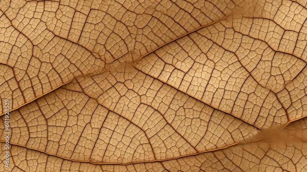seamless close-up of a detailed leaf vein intricate and natura background texture, tile, 8K, generative ai