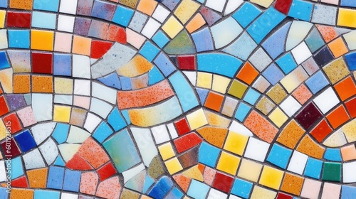 seamless close-up of a colorful mosaic tile  vibrant and geometric  background texture  tile  8K  generative ai