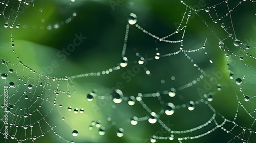 seamless close-up of a morning dew on a spider web  delicate and generative ai background texture  tile  8K.