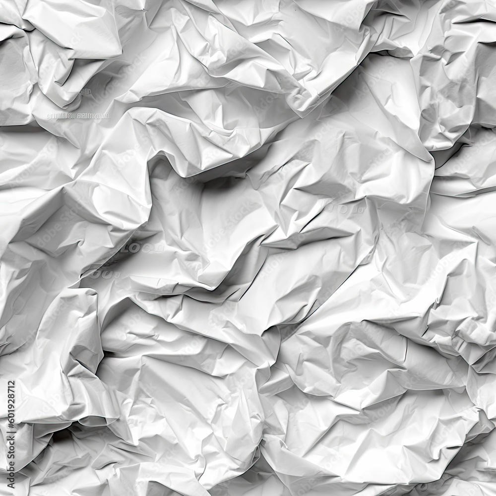 Seamless Crumpled Paper Texture Background, Tile, Generative Ai Stock ...