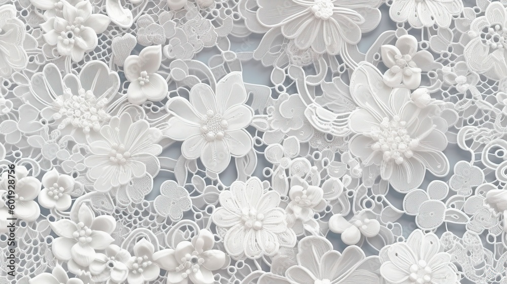 custom made wallpaper toronto digitalseamless intricate lace fabric texture, delicate and white, background texture, tile, 8K, generative ai