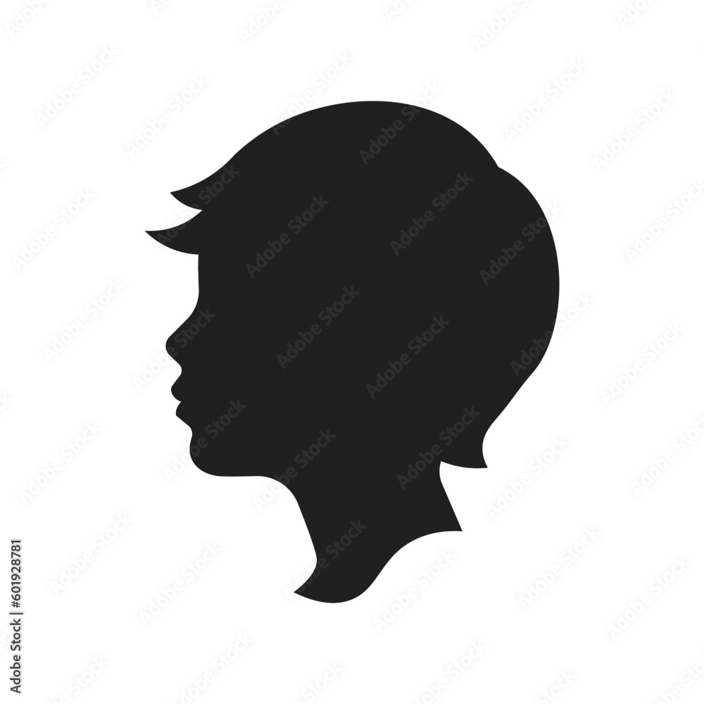 boy side face silhouette kid