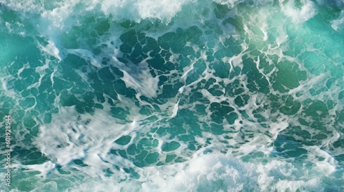 seamless overhead view of ocean waves at high tide crystal cle background texture  tile  8K  generative ai