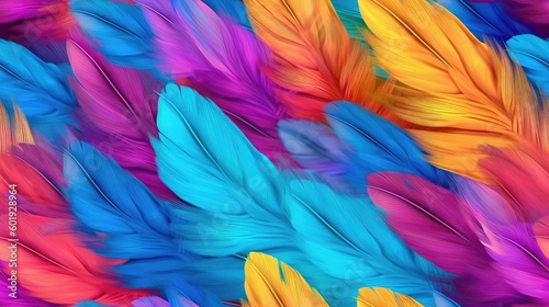 seamless texture of a colorful parrot feathers vibrant and detailed background texture, tile, 8K, generative ai © Perfect PNG