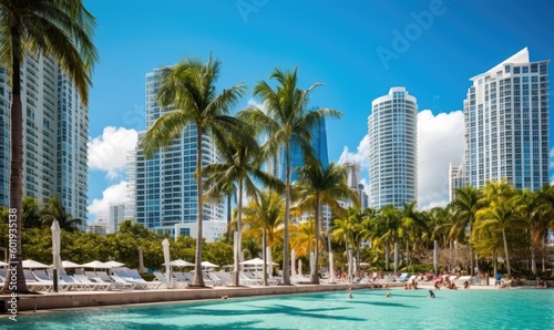 Soaking up the sun on Miami Beach during summer vacation Creating using generative AI tools