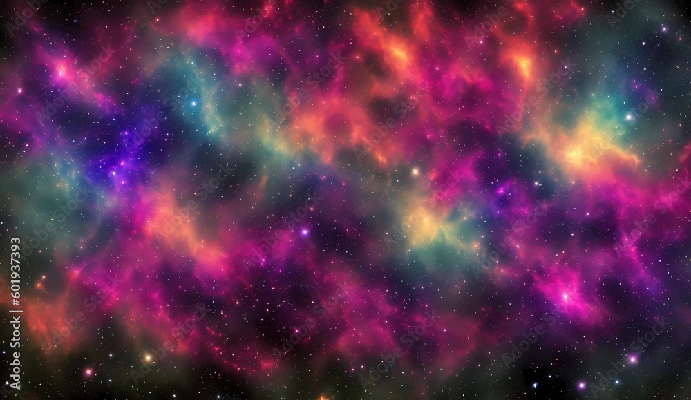 Cloudy nebula with stars on space from Generative AI