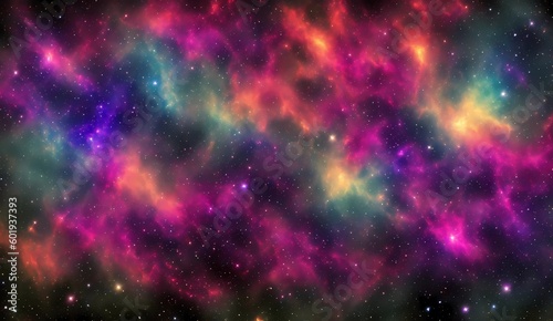 Cloudy nebula with stars on space from Generative AI