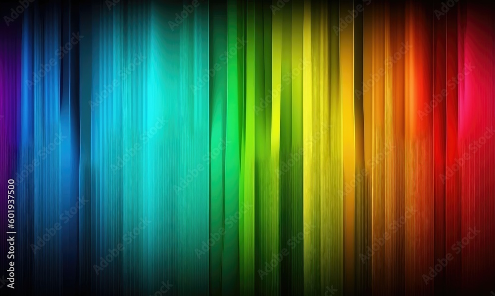 custom made wallpaper toronto digitala colorful rainbow stripe wallpaper, in the style of luminous shadowing, dark aquamarine and yellow, glowing lights, dark orange and light green Generative AI