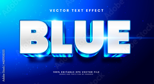 Blue elegant editable text style effect. Vector text effect with glowing luxury concept.
