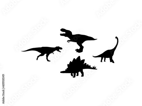 Dinosaur silhouettes vector. Dinosaur SVG, Dino SVG set, Rex SVG, Dino vector silhouettes in various poses. Dinosaur silhouettes set, Black dino silhouette collection.