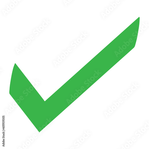 Green check mark icon, checklist mark vector image